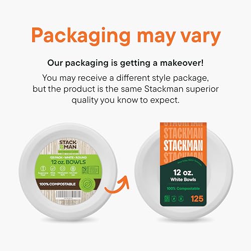100% Compostable Paper Bowls 12 oz. [1000 Count] Heavy (7 inch Bowl (12 oz) -- 1000 Pack)