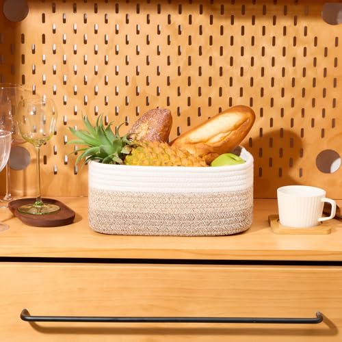 Small Storage Baskets for Organizing (4pcs-L11.5xW7.5xH4.7" / Gradient Brown)