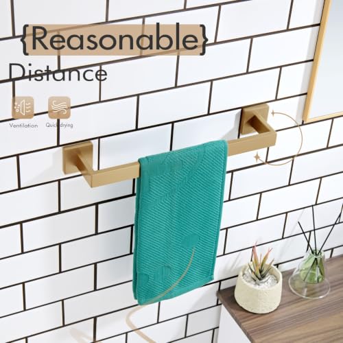 16 Inch Towel Bar for Bathroom Wall Kitchen Towels Holder Wall Mount SUS304 Stainless Steel Towel Rack (Champagne Bronze / 16-Inch)