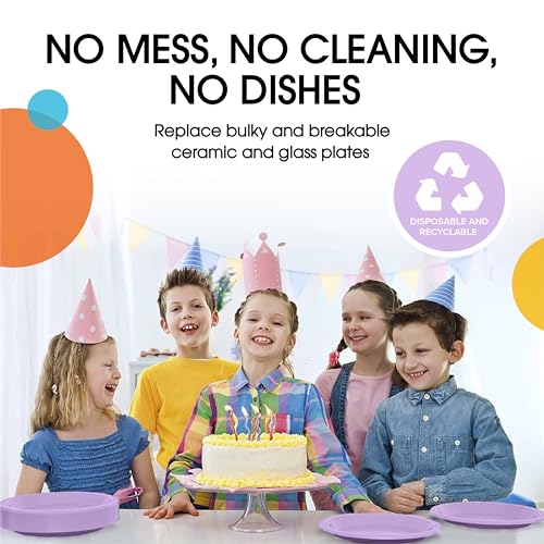Party Solids Sturdy Lavender Plastic Plates 10" Party Plates 100 Pcs (10 inch / Lavender)