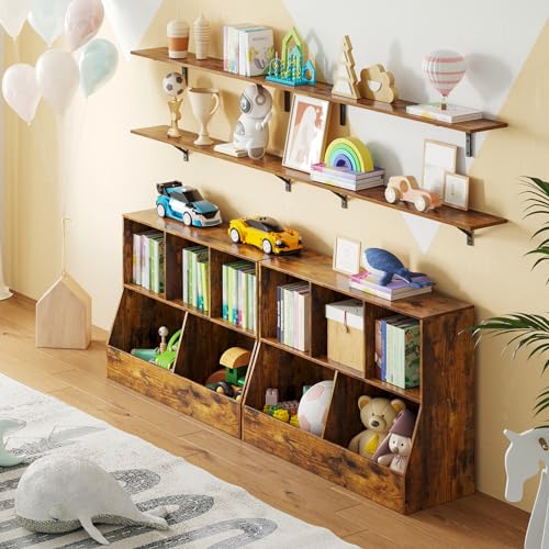 Long Wall Shelves (Rustic Brown / 47.3 Inch)