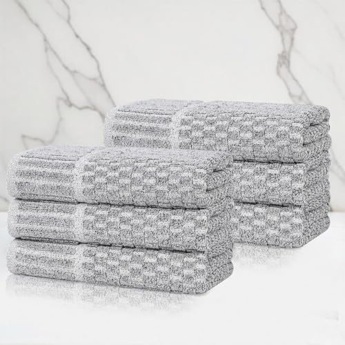 Juno Viscose Cotton Blend Medium Weight Towels (6 Piece Hand Towel Set / Charcoal)