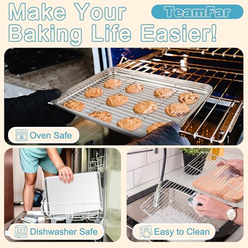 Baking Sheet with Rack Set (17.6" & 16" & 12.5")