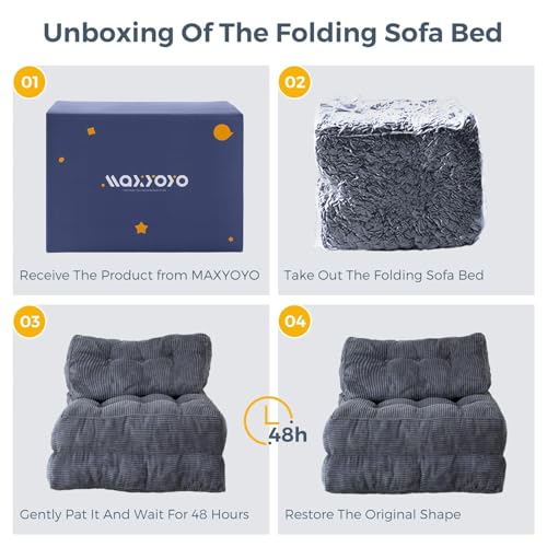 Folding Sofa Bed (Dark Grey / Single)