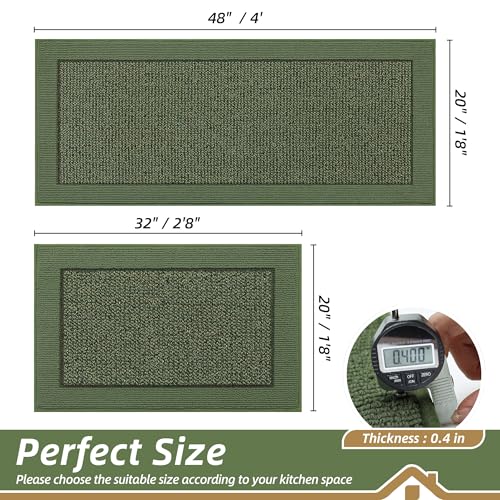Kitchen Rugs Set of 2 (Green / 20"x32"+20"x48" (Rectangular))