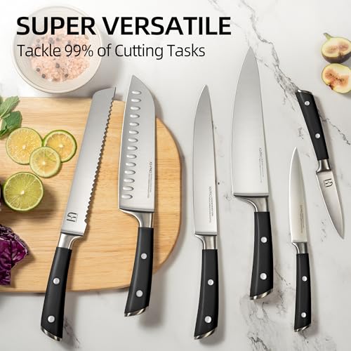 Japanese 15 pc Kitchen Knife Block Set (Natural Black)