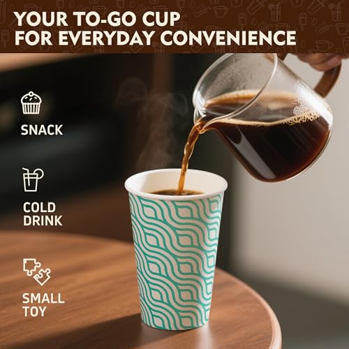 16 oz Coffee Cups with Lids (Green / 16 oz)