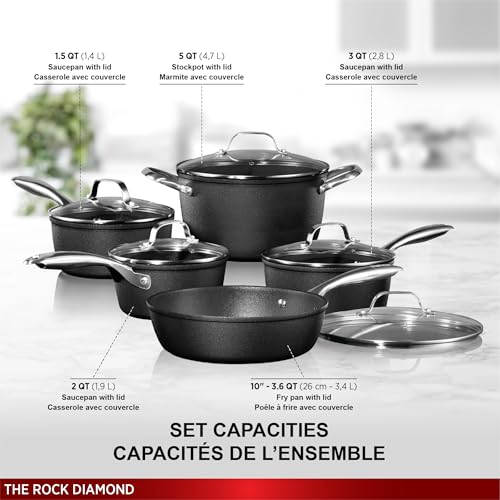 The Rock Diamond 10PC Cookware Set