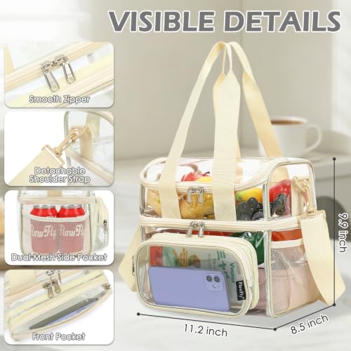 Clear Bag Double Decker for Stadium Events With Shoulder Strap for Women