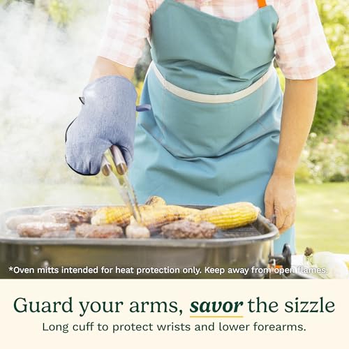 Cuisinart Chambray Kitchen Oven Mitts (Light Blue)