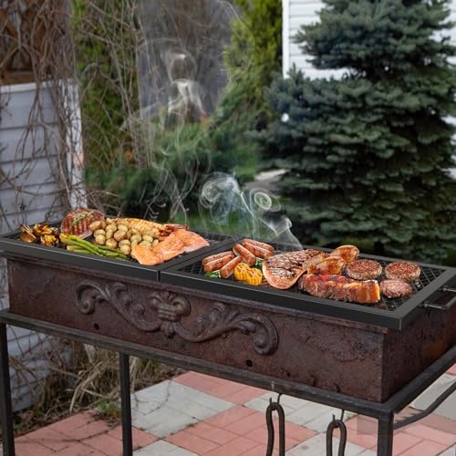 Foldable Rectangular Heavy‑Duty Steel Fire Pit Cooking Grate (44 inch)