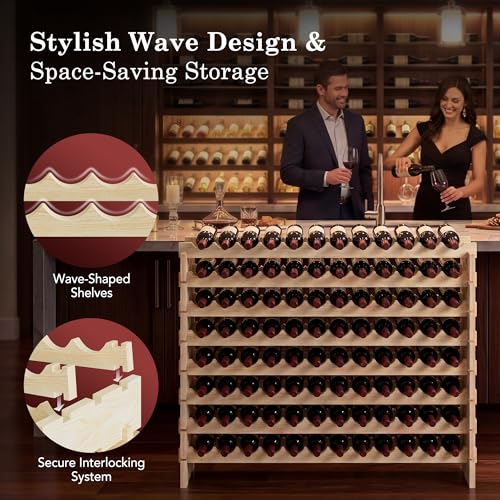 96 Bottles Stackable Modular Wine Rack (96 Bottle)