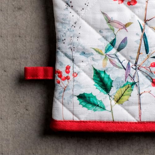 100% Cotton Oven Mitt & Pot Holder Set (110 - Morzine / 7.5" x 13" & 8" x 8" (Oven Mitt & Pot Holder))