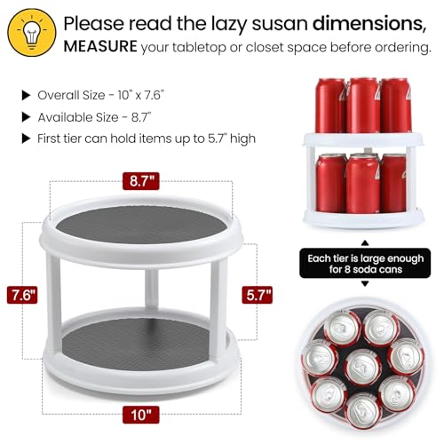 2 Pack 2 Tier 10" Turntable Lazy Susan Spice Organizer (2 Count)
