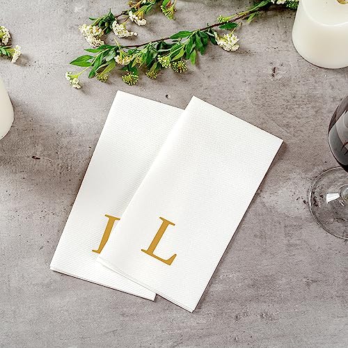 Paper Rectangle Gold Letter l Linen (Gold / 2000 Count / L)