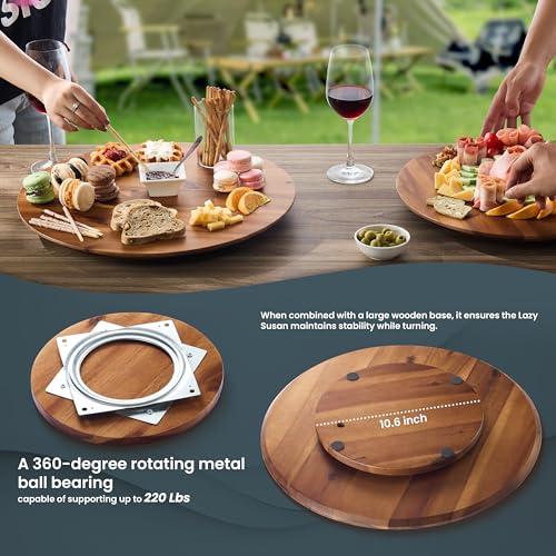 18" Acacia Wood Lazy Susan for Table Top