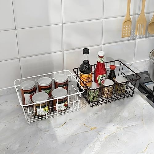 Wire Storage Baskets (4 Pack / Black)