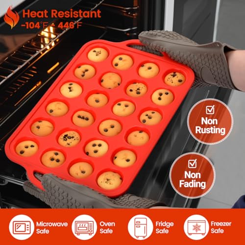 Silicone Mini Muffin Pan (Metal Framed: 24-Cup Mini)