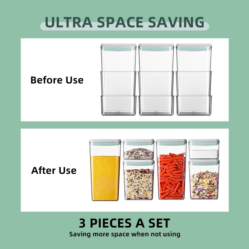 Airtight Food Storage Container Sets with Lids 6Pcs Pop Containers for Kitchen Pantry Organization BPA (6 Pcs Set)