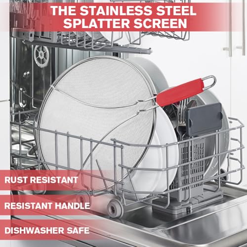 Splatter Screen for Frying Pan & Food Strainer