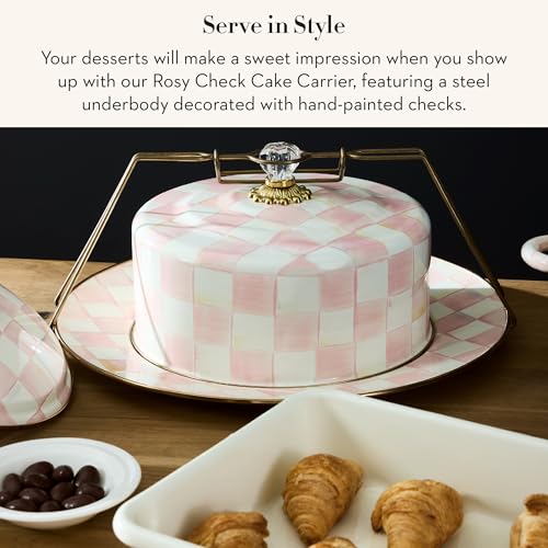 Enamel Cake Carrier (Rosy Check)