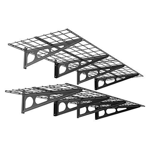 WR26B SBA 2' x 6' Wall Shelf Garage Storage Rack (2 pack-24x72 inches / Black)