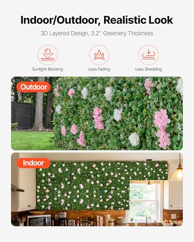 Artificial Luxury‌ Flower Wall Backdrop (Mixed Leaf / 2×8 FT-2Pcs)