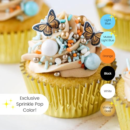 Monarch Butterfly Sprinkle Mix (Light Blue, Muted Light Blue, Orange, Black, White, Vintage Gold)