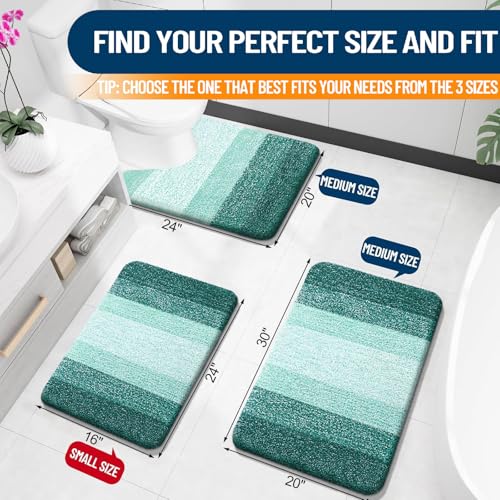 Small Bathroom Rugs 28x18 (28" X 18" / Blackish Green)