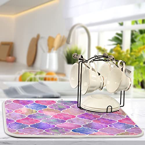 Super Absorbent Dish Drying Mat (Vintage Decorative Moroccan / 18" x 24")