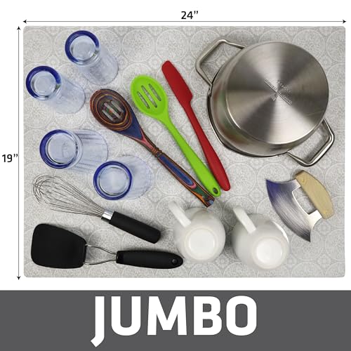 Jumbo XL Dish Drying Mat (Tan Global / 19" x 24")