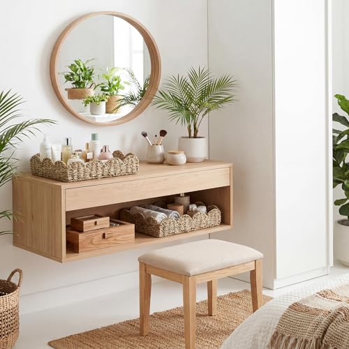 Wicker Scalloped Basket (Natural(seagrass) / 15 ¾"L x 11 ¼"W x 3 ½"H (Scalloped))