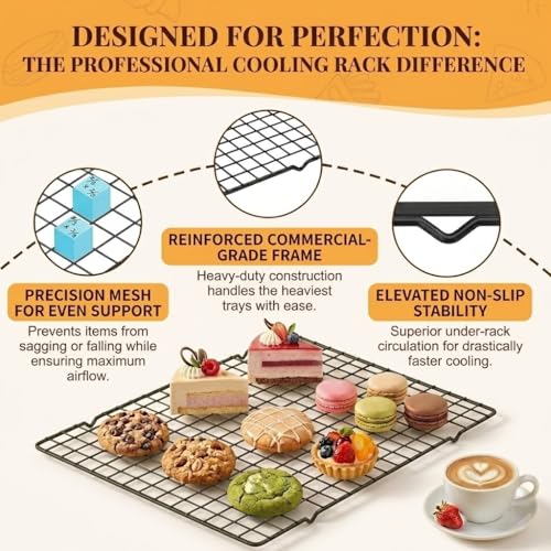 5PCS Cooling Racks for Cooking and Baking 10" x 16" Wire Rack Baking Rack (5 Count)