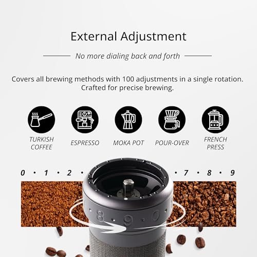 K Ultra Manual Coffee Grinder Silver with Carrying Case (K-Ultra Silver with Carrying Case)