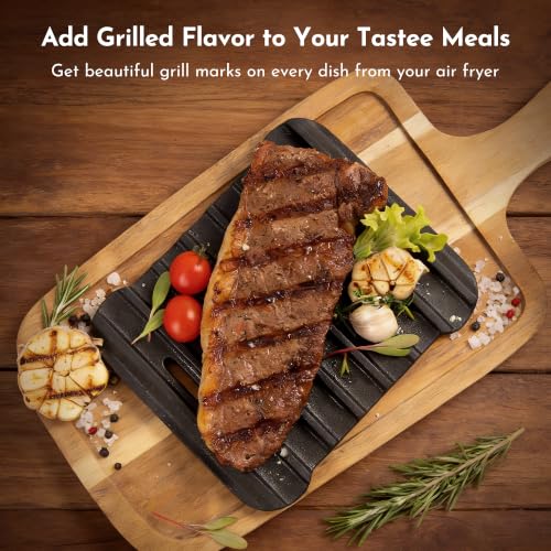 Cast Iron Grill Pan for 4QT+ Square Air Fryers