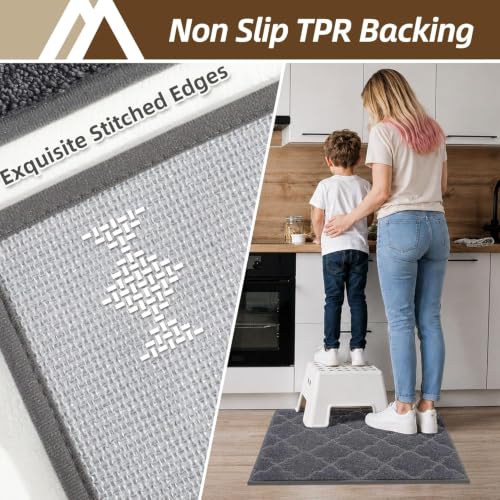 Kitchen Rugs Non Slip Washable 32"x48" (Dark Grey / 32"X 48")