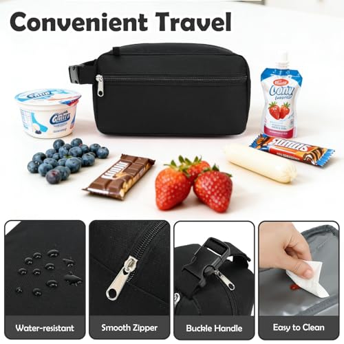Freezable Snack Bag with Removable Ice Packs (with Ice Packs - Black)