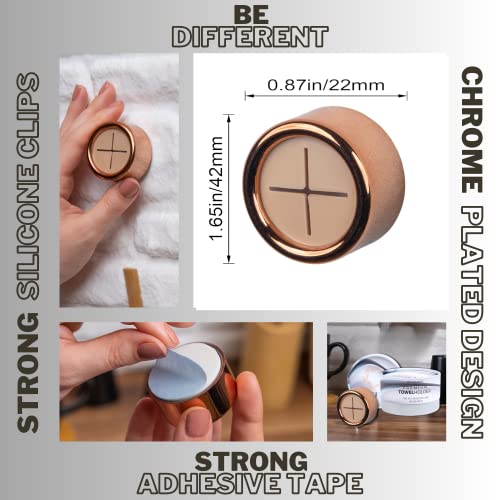 Towel Hooks Dish & Hand Towel Holder (8 Pack / Rose Gold)