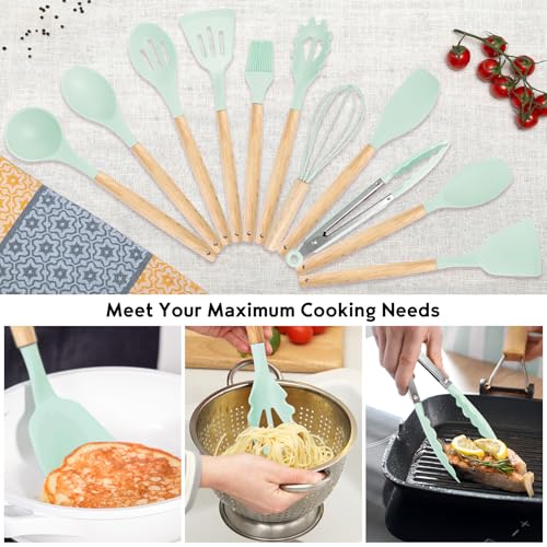 19PCS Green Kitchen Cooking Utensils Set Kitchen Tools Set (Green)