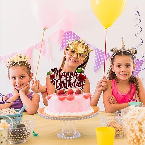 Cherry Happy Birthday Cake Topper