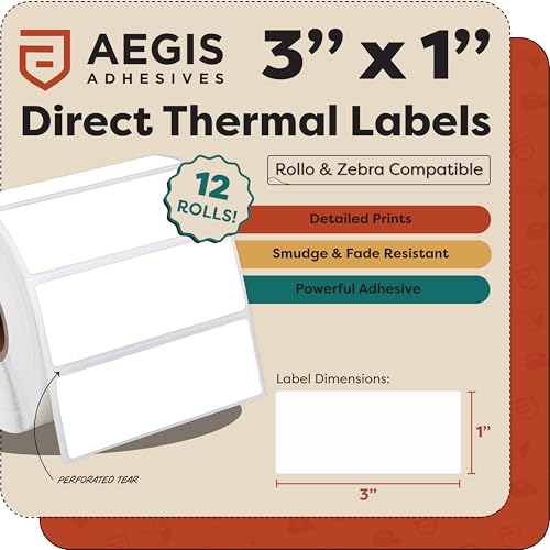 3" X 1" Direct Thermal Labels (3" X 1")