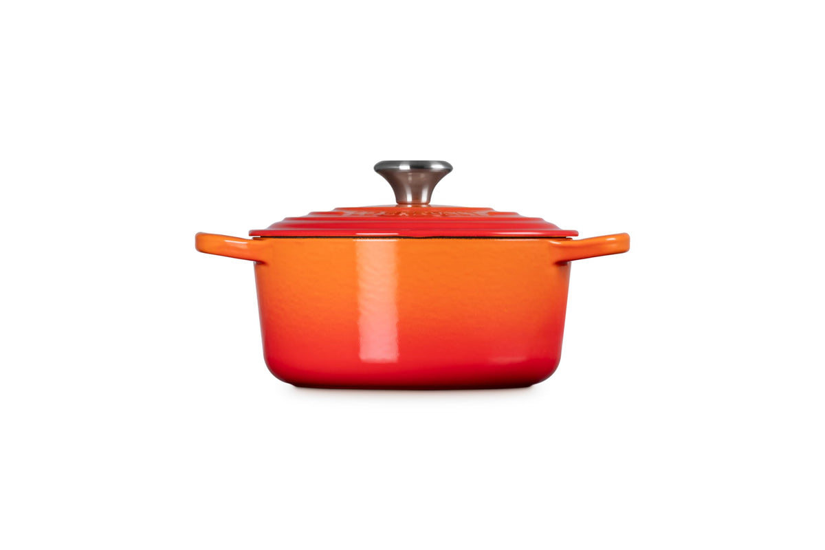 Enameled Cast Iron Round Dutch Oven (Flame / 2 Qt)