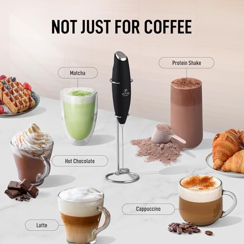 Zulay Premium Gift Milk Frother Set (Graphite Black / Gift Box Frother)