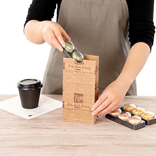 Bag Tek 2 Lb Disposable Lunch Bags 100 Sturdy Take Out Bags (2 lb / Kraft Newsprint)