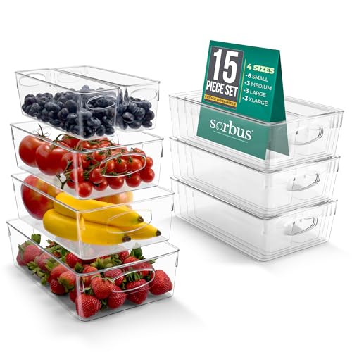 Fridge Organizers and Storage (Small/Medium/Large/XL / 15 Pack)
