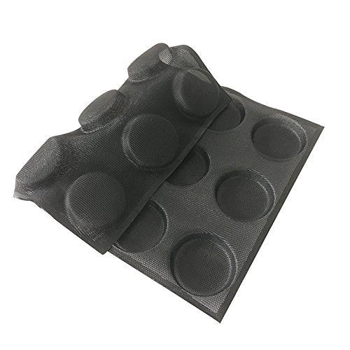 Silicone Hamburger Bread Forms Round Shape Bread Tray Silicone Perforated Silicone Bakery Molds Crusty Bread Bakeware (15 Caves 4" Round Shape)