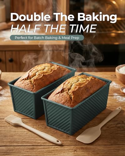 2 Pack 1 LB Pullman Loaf Pan with Lid (Sage Green / 2*1LB)