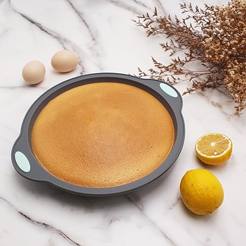 9 Inch Silicone Round Cake Pans (2-Pack 9-Inch Round Cake Pan / Light Grey)