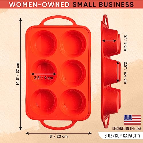 Silicone Jumbo Muffin Pan (Red / Jumbo (6 Cups))