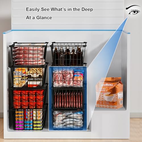 Freezer Organizer Bins Baskets for Chest Deep Freezer 4Pcs (extra large)